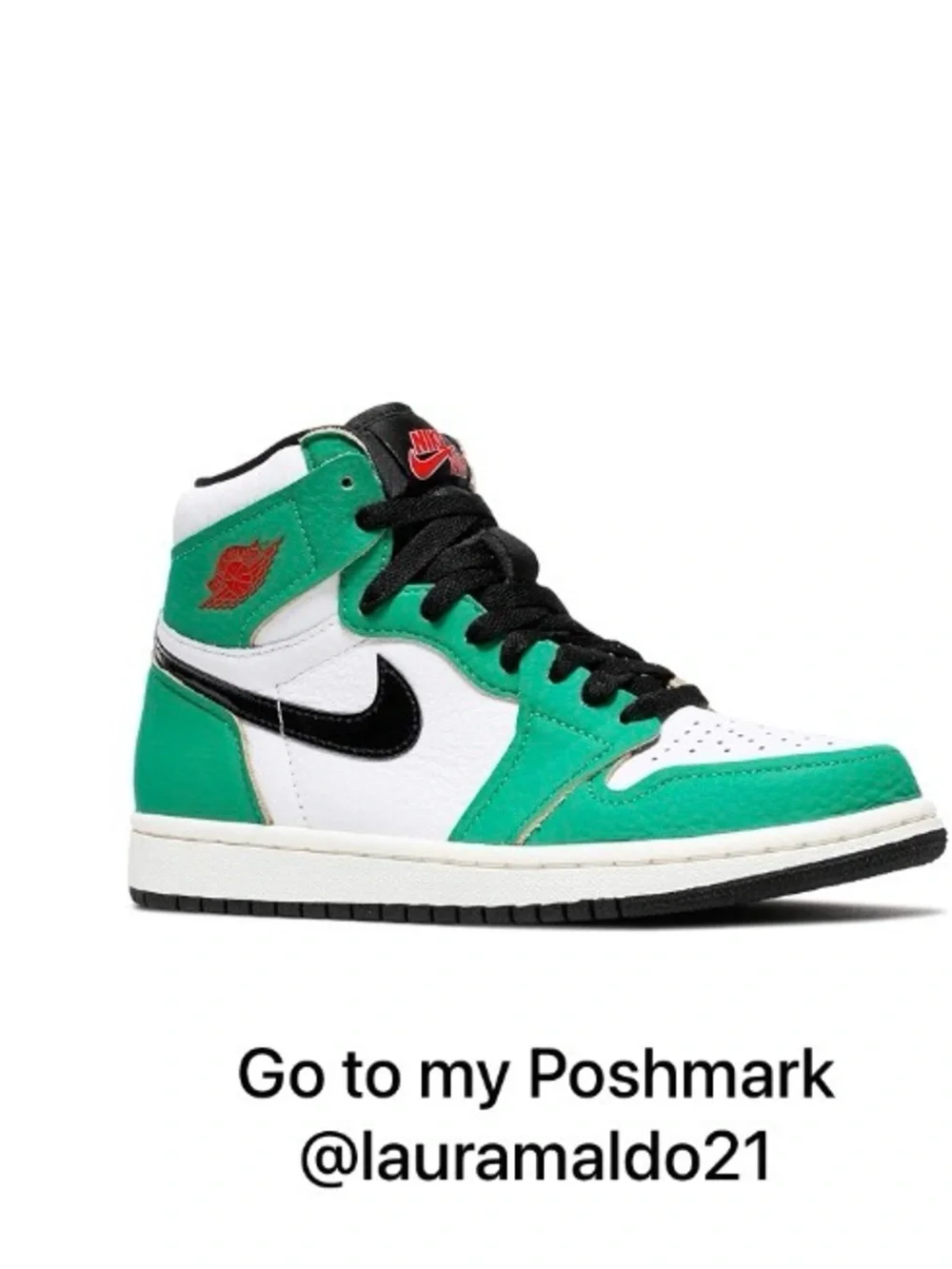 Nike Kids High-Top Sneakers in Green, White & Black